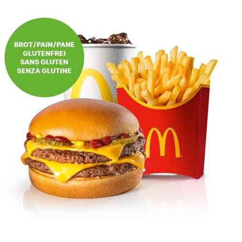 Menu Double Cheeseburger avec pain sans gluten