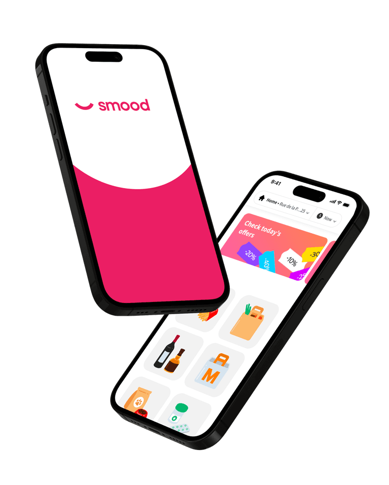 Image de smartphone avec l'application Smood
